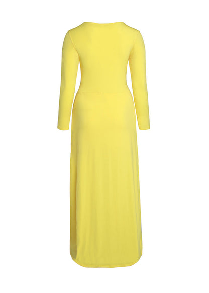 Hi Curvy bright yellow romper with a long slit open front Made in USA